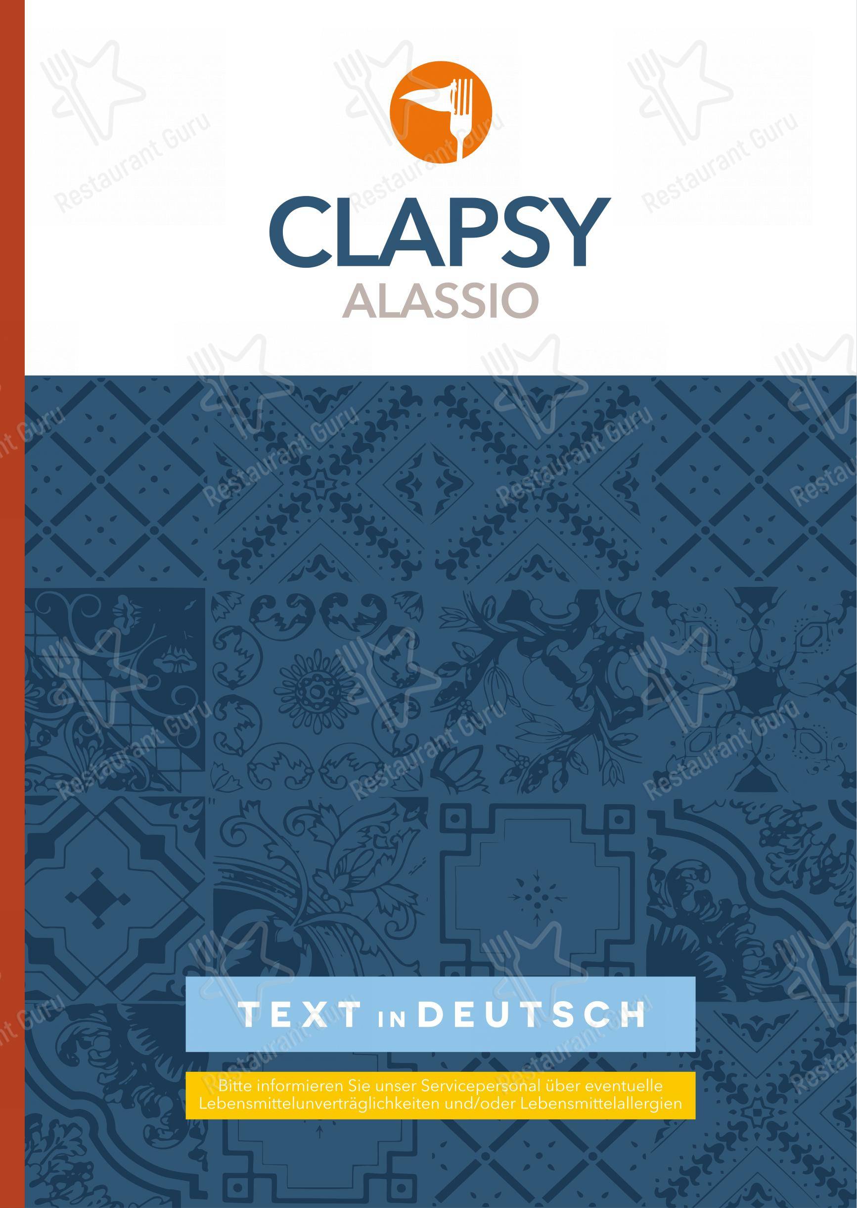 Lunch Menu per Clapsy Alassio in Alassio