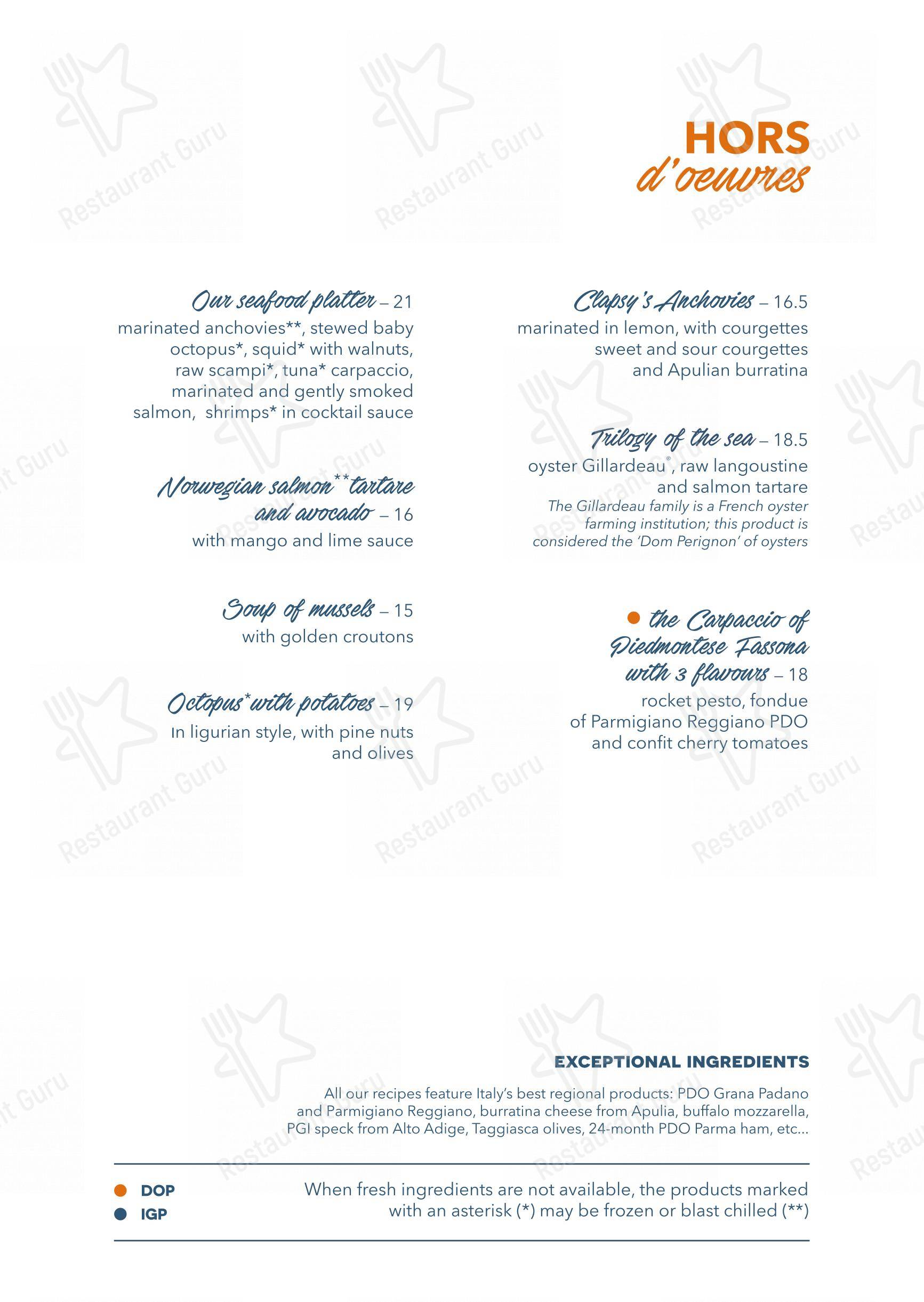 Коктейльная карта per Clapsy Alassio pizzeria