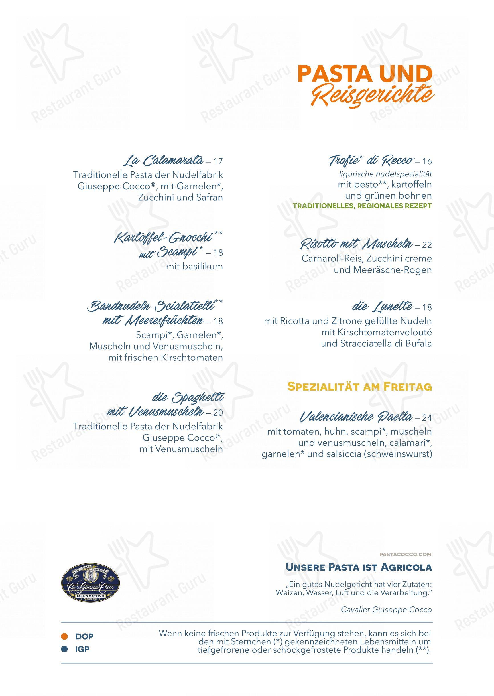 Menu di Clapsy Alassio - piatti e bevande
