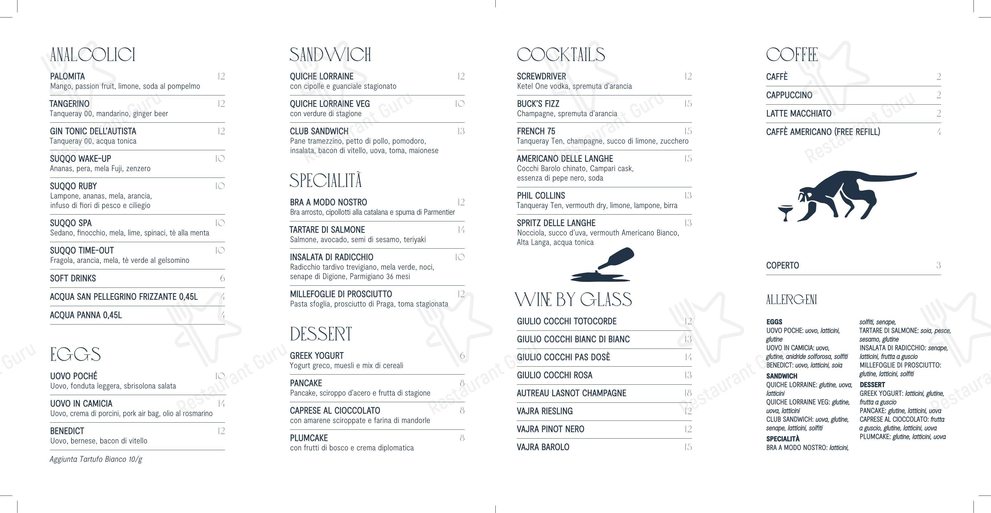 菜单 per Cloud9 di Villa Sassi - Ristorante ed American Bar ristorante