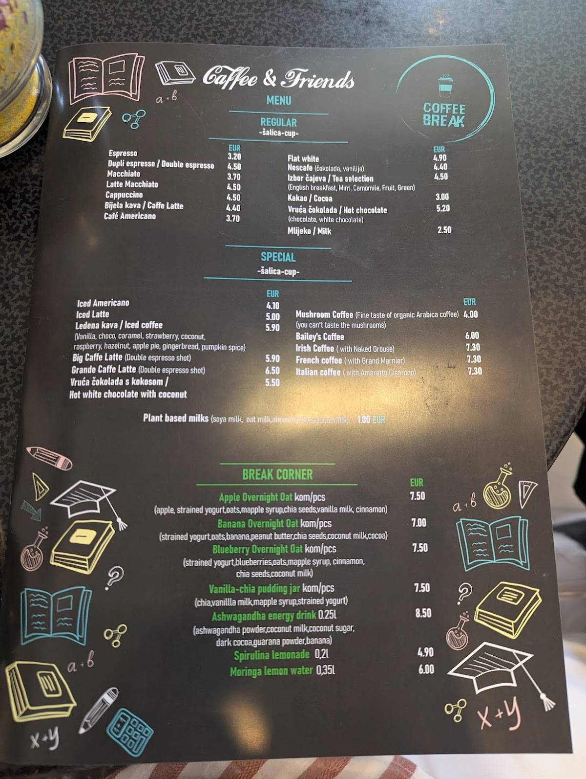 Menu di Coffee Break Dubrovnik 