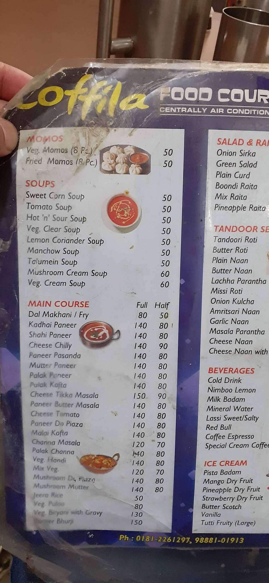 Coffila Corner menu