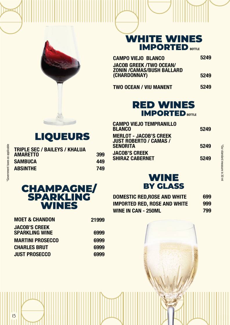 The Living Room Coimbatore menu