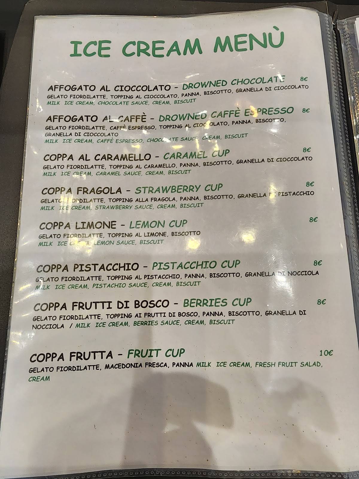 Menu de Colonna Cafè & Restaurant