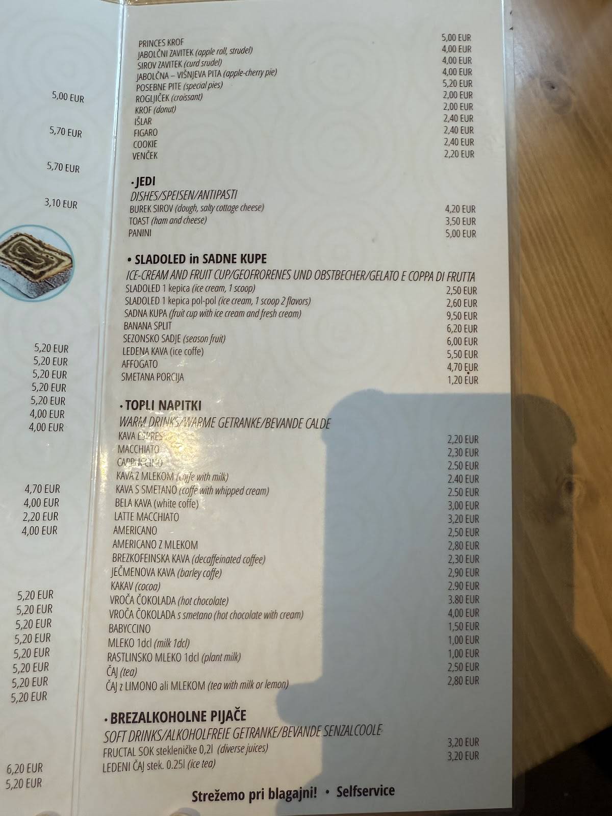 Menu di Confectionery Zima 