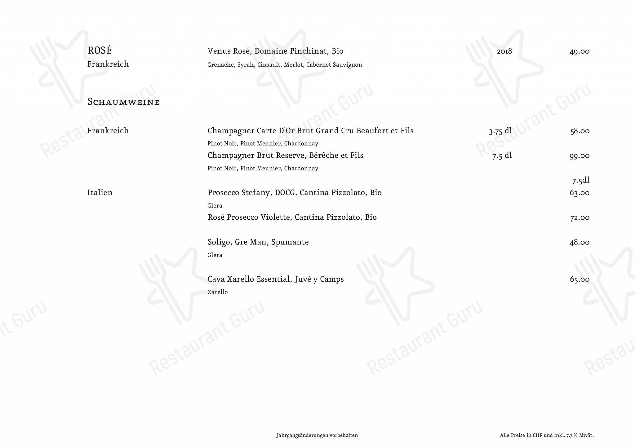Menu di Consum Weinbar - Основное меню