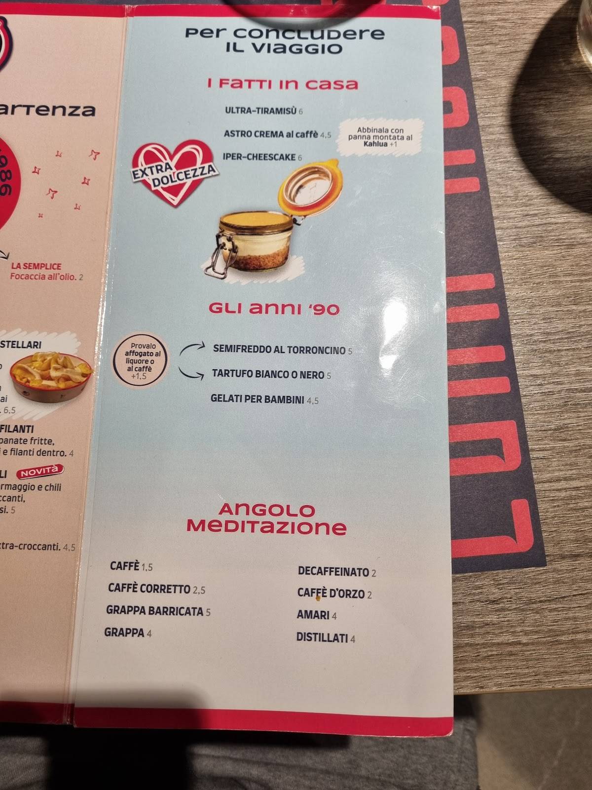 Menu di Luna Rossa 