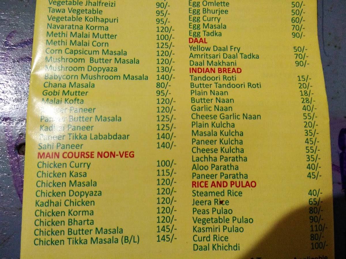 Country Kitchen menu