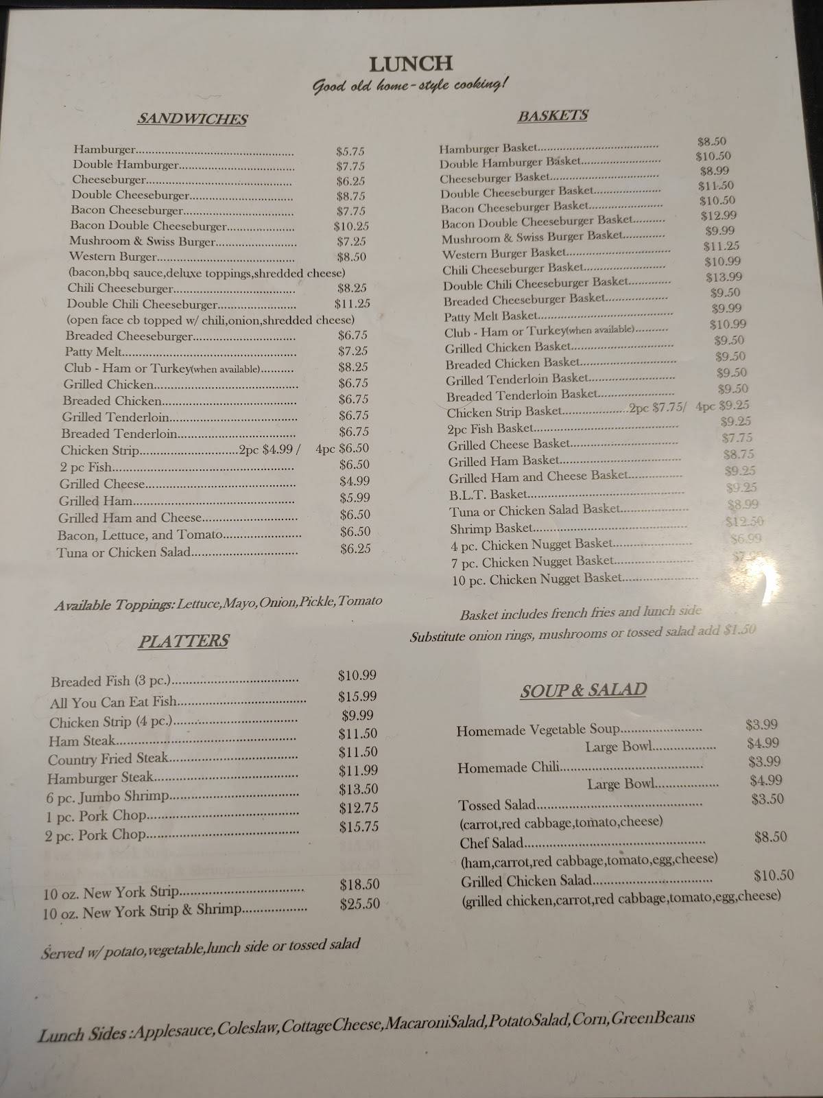 Menu at Cozy Cottage Restaurant, Warsaw