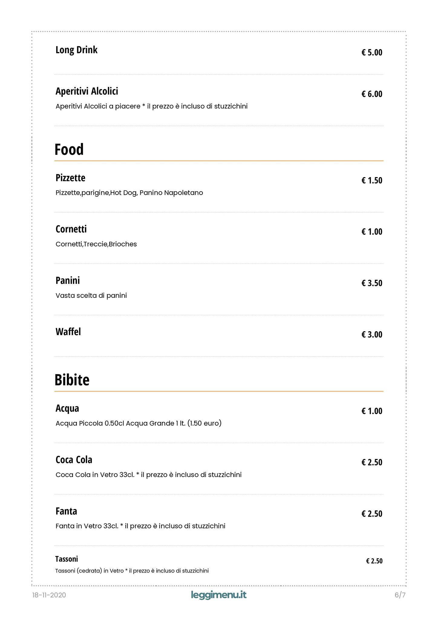 Menu di Crema&cioccolato Via Epomeo 
