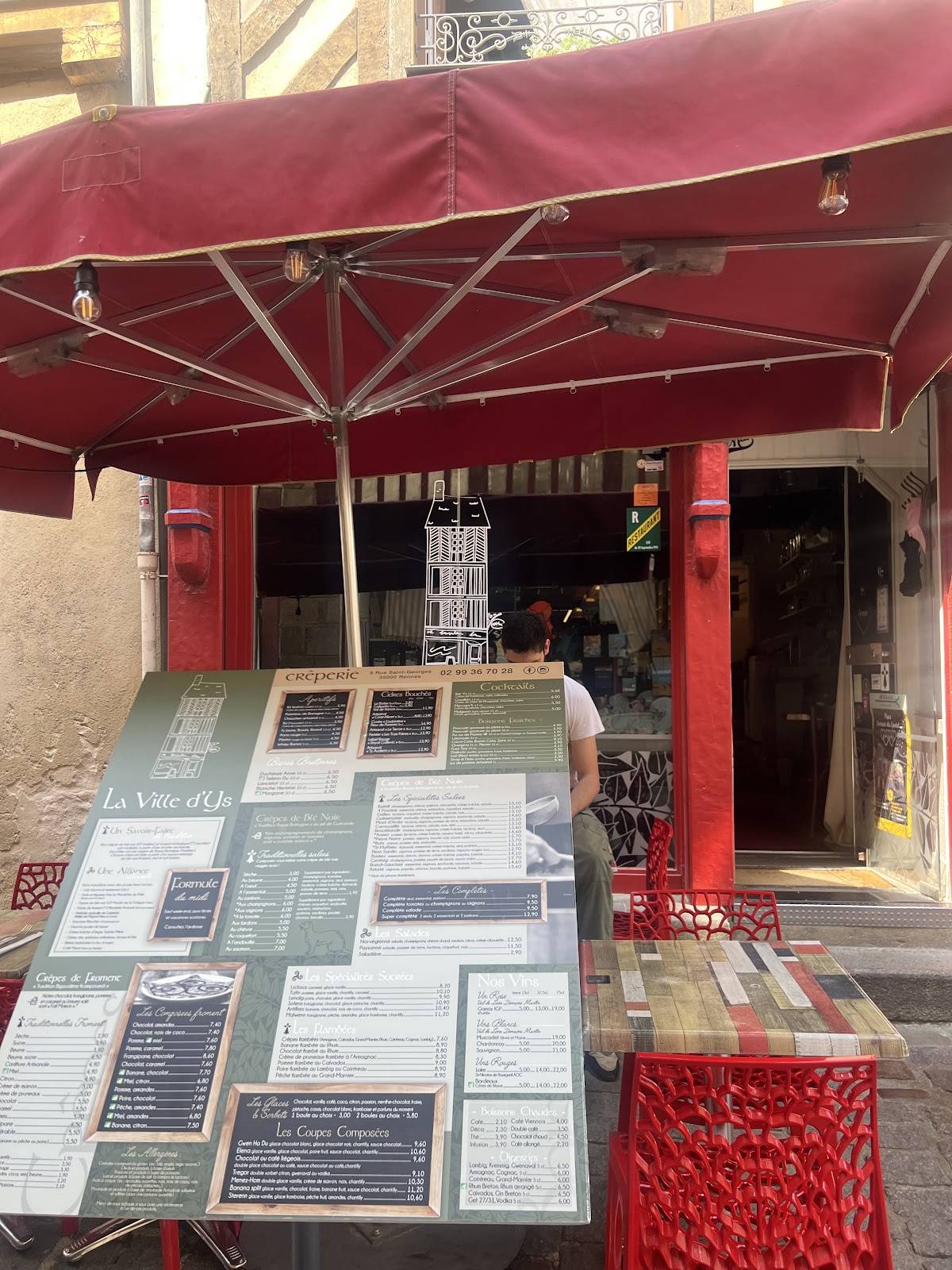 Menu de Crêperie La Ville D'ys