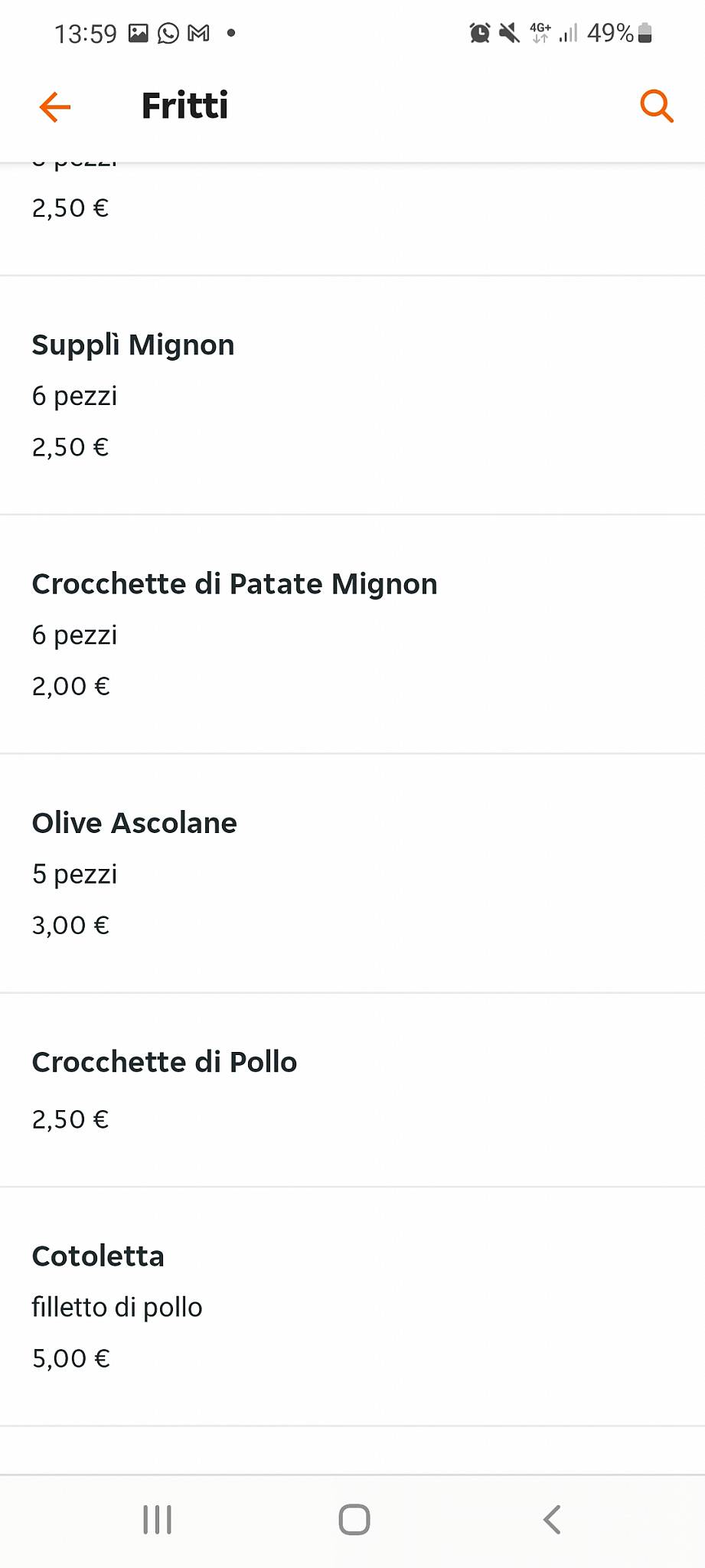 Menu di Cristian Bar 