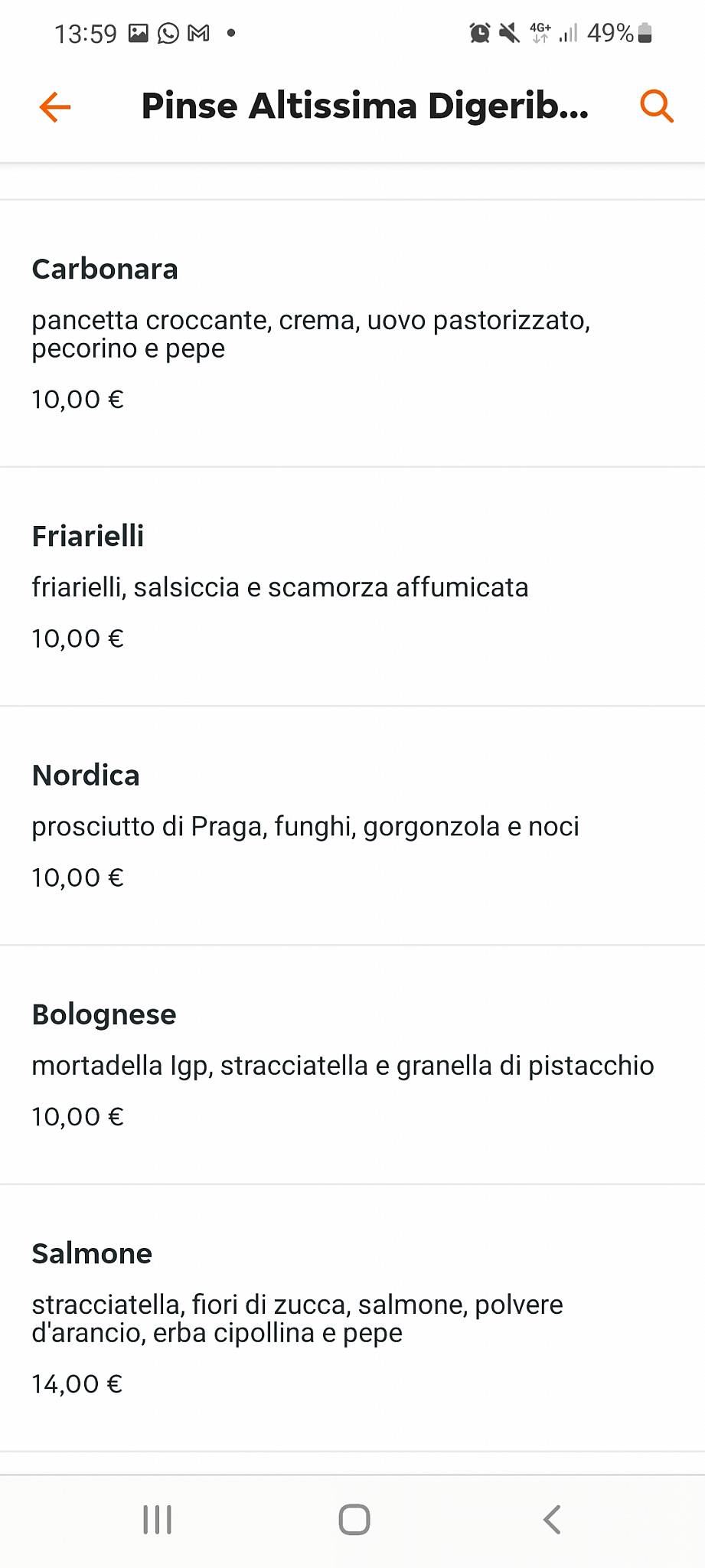 Menu di Cristian Bar 