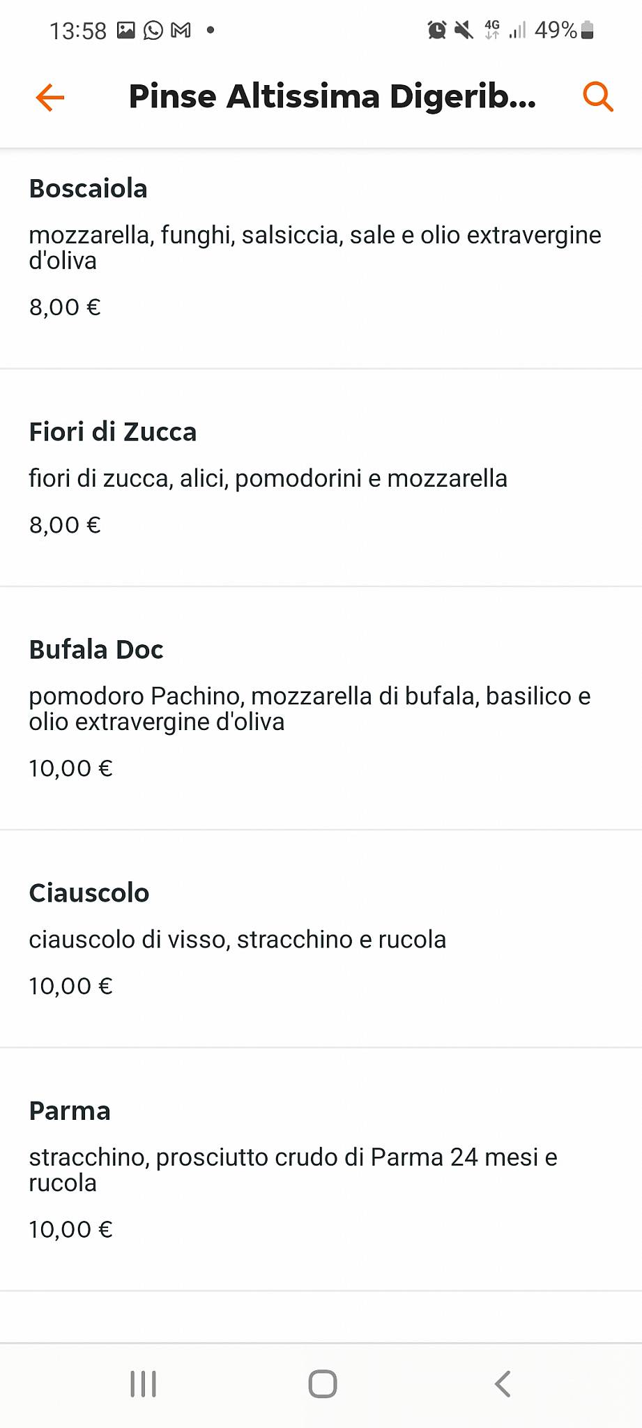 Menu di Cristian Bar 