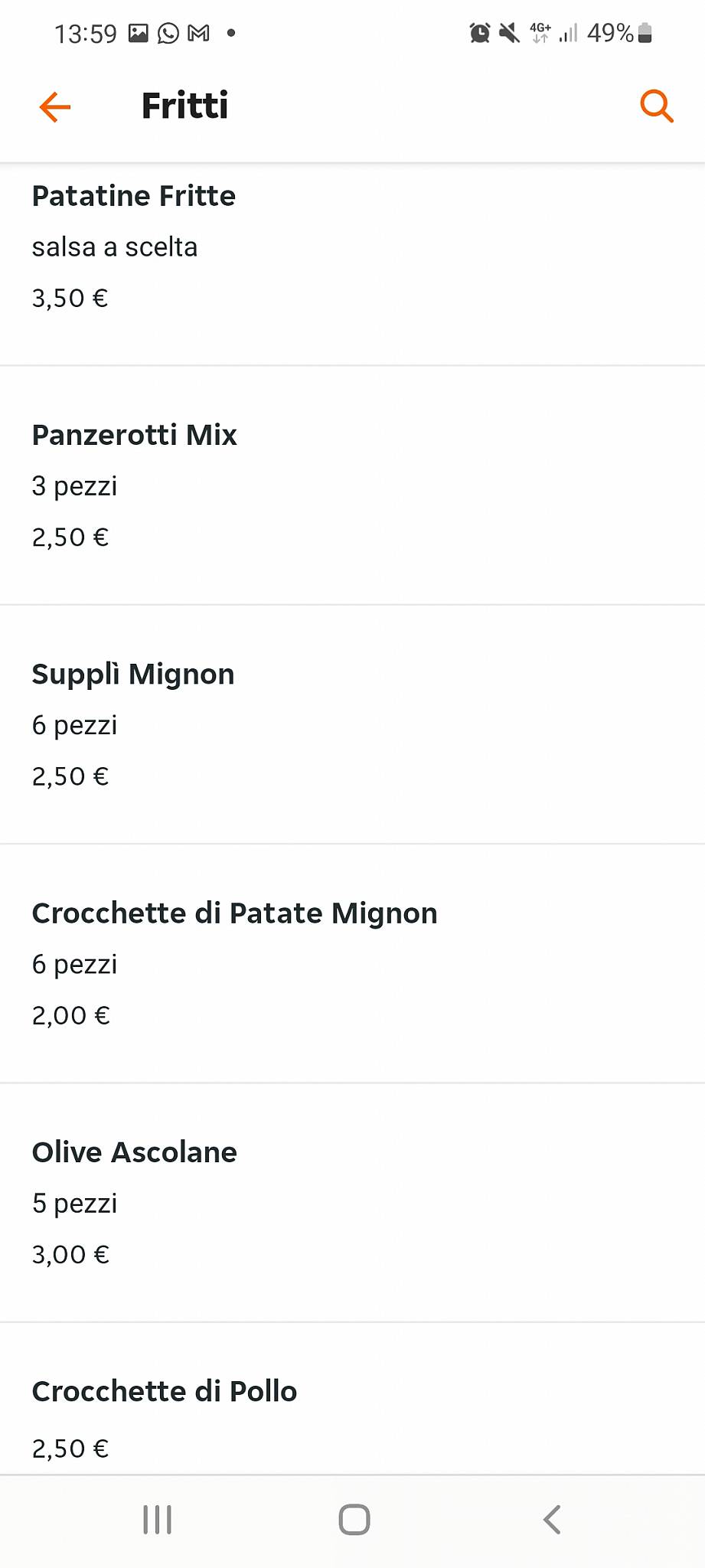 Menu di Cristian Bar 