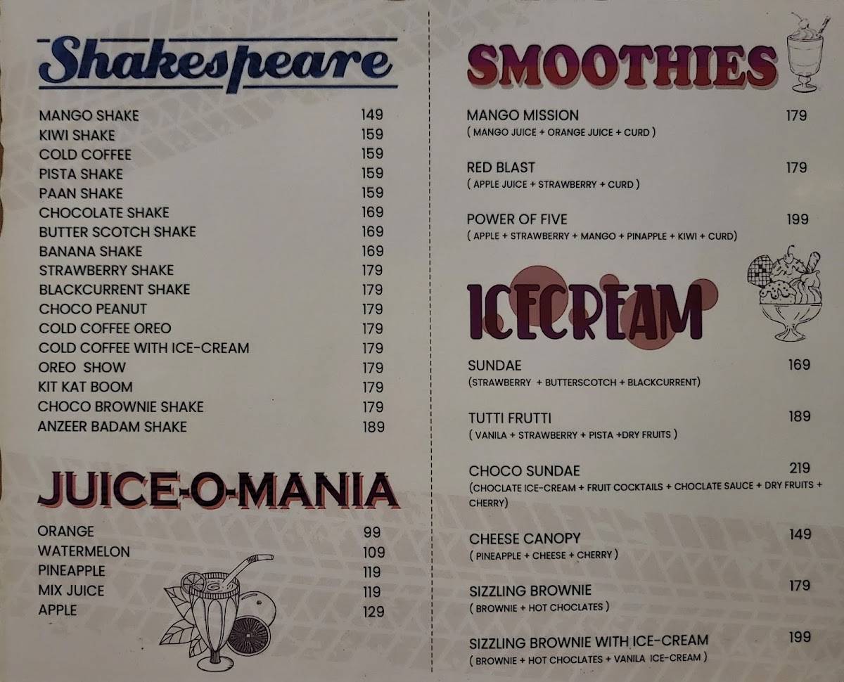 Crossroads Restaurant menu