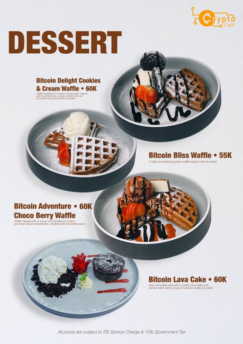 Menu at Crypto Cafe Bali, Mengwi