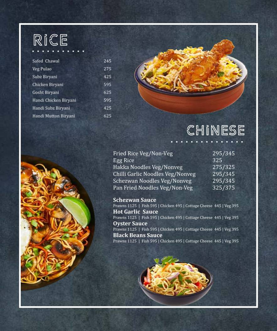 Cuisine de Saffron Leaf menu