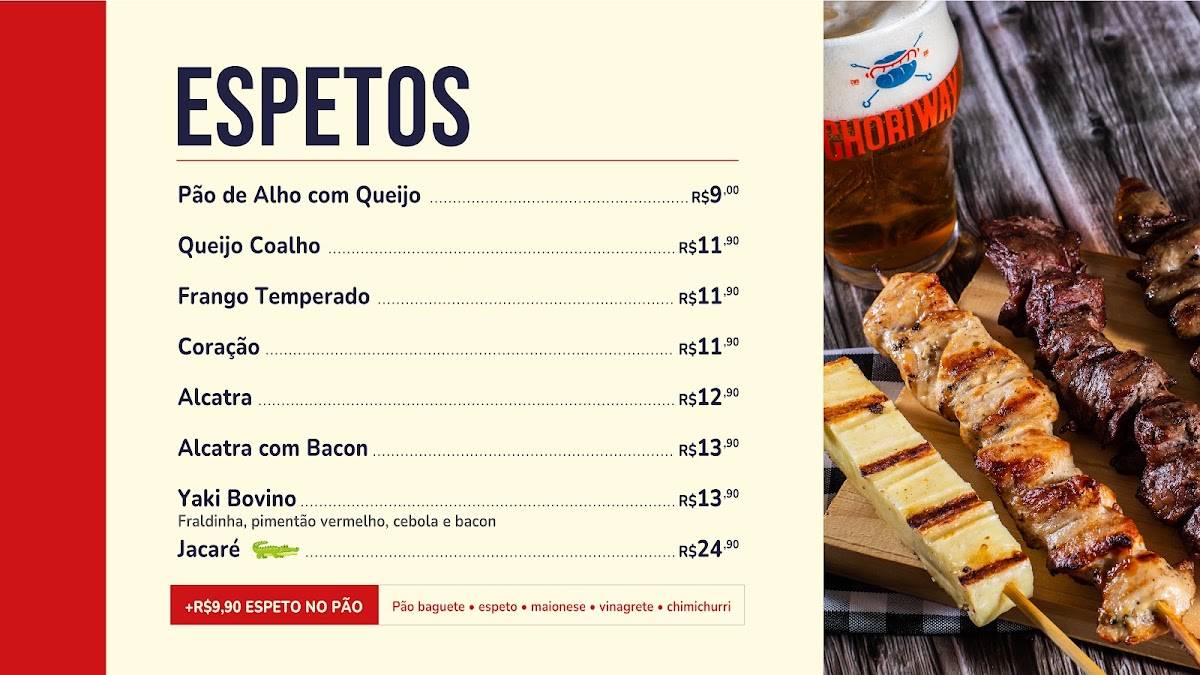 Choriway - Choripan e Espetos cardápio