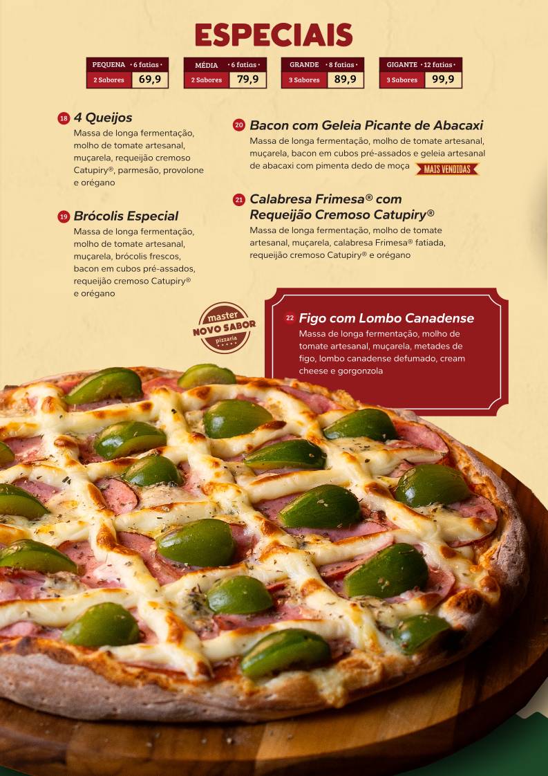 Master Pizzaria cardápio