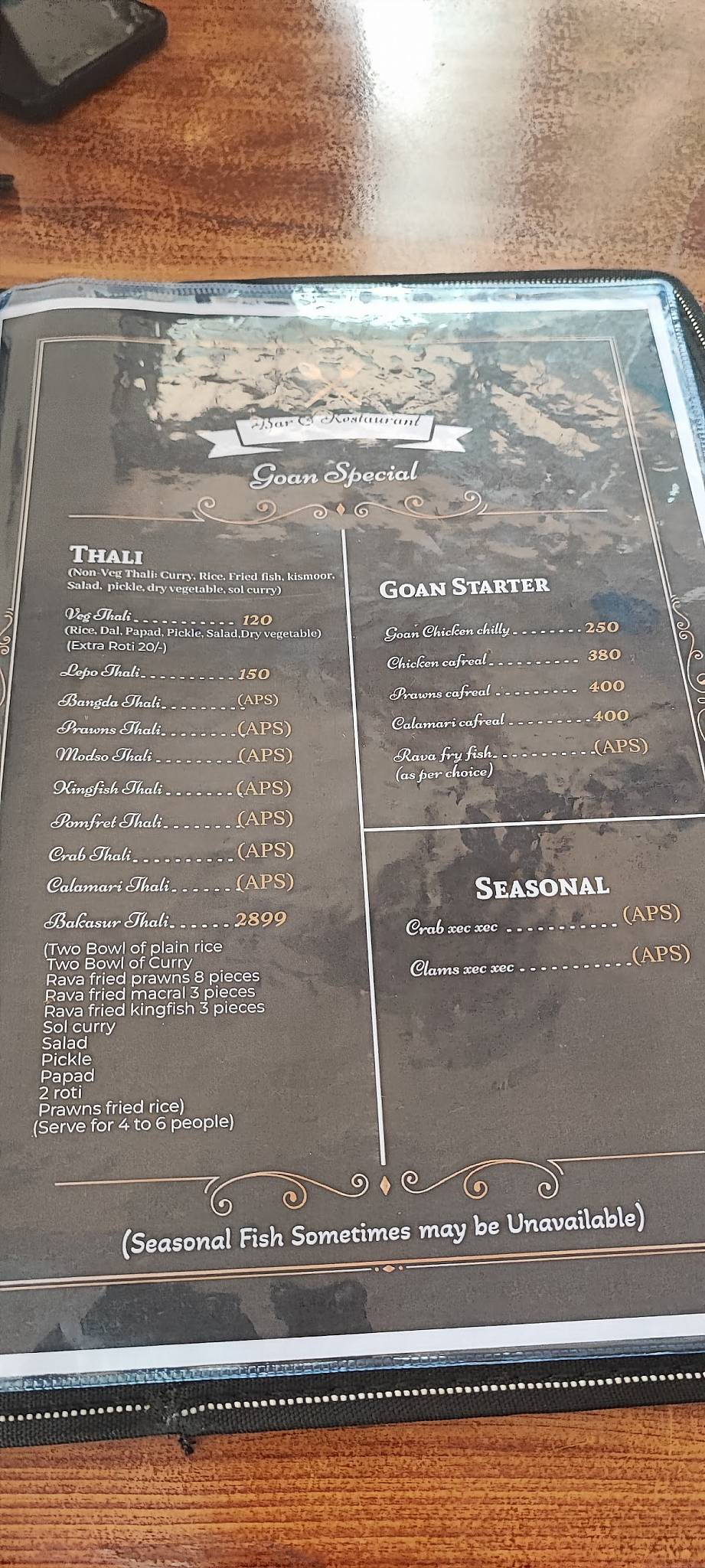 Curry cloud menu
