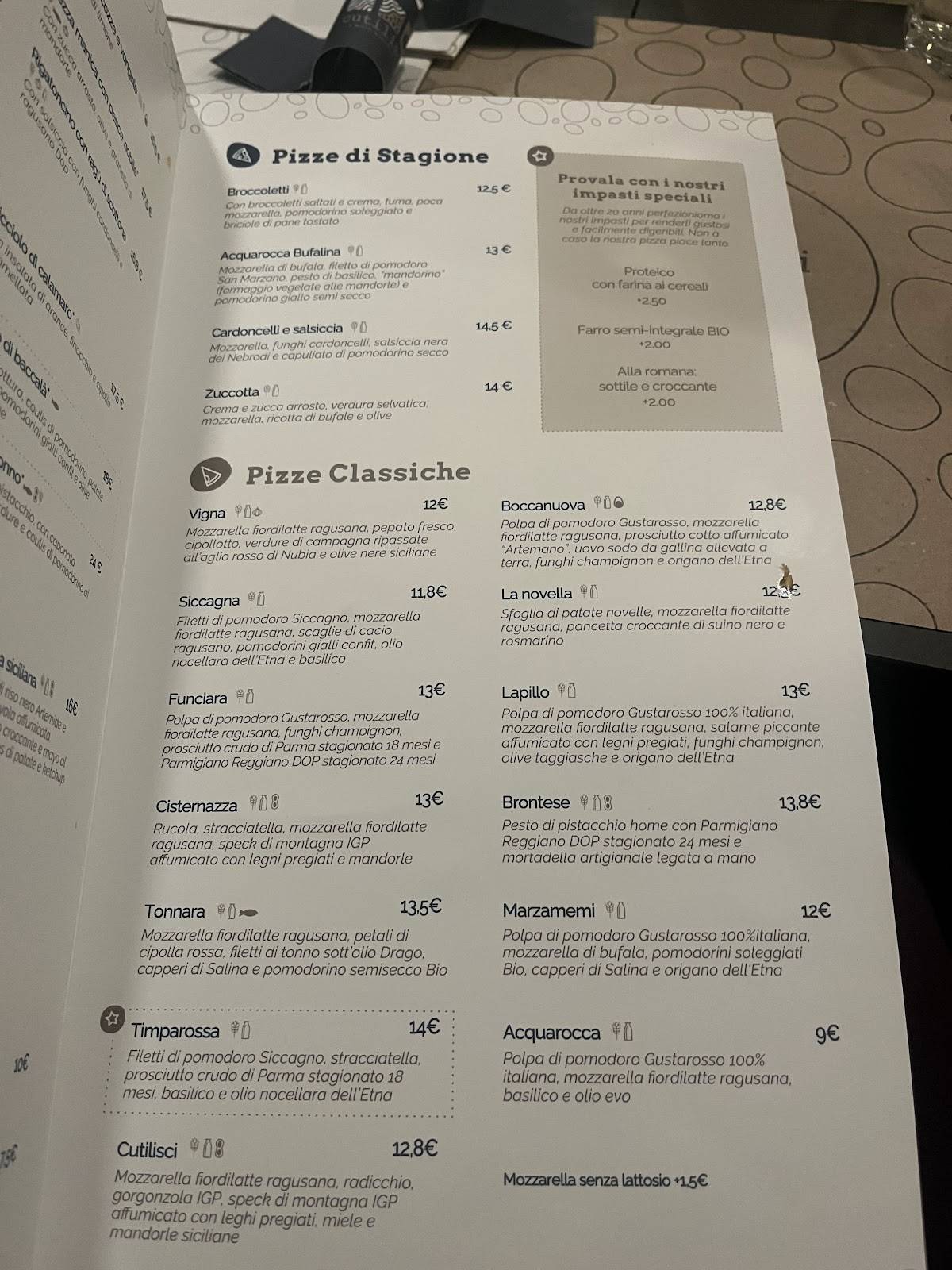 Menu di Cutilisci - Ristorante sul mare 