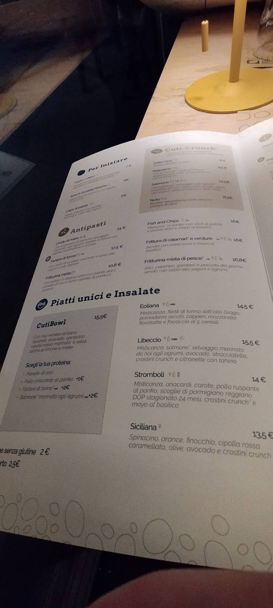 Menu di Cutilisci - Ristorante sul mare 