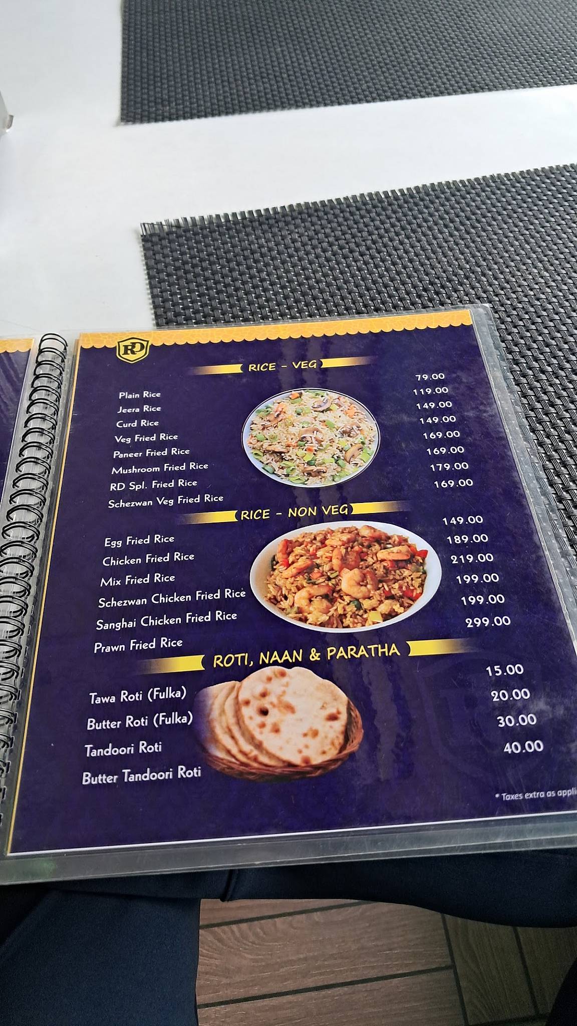 RAJDARBAR Restaurant menu