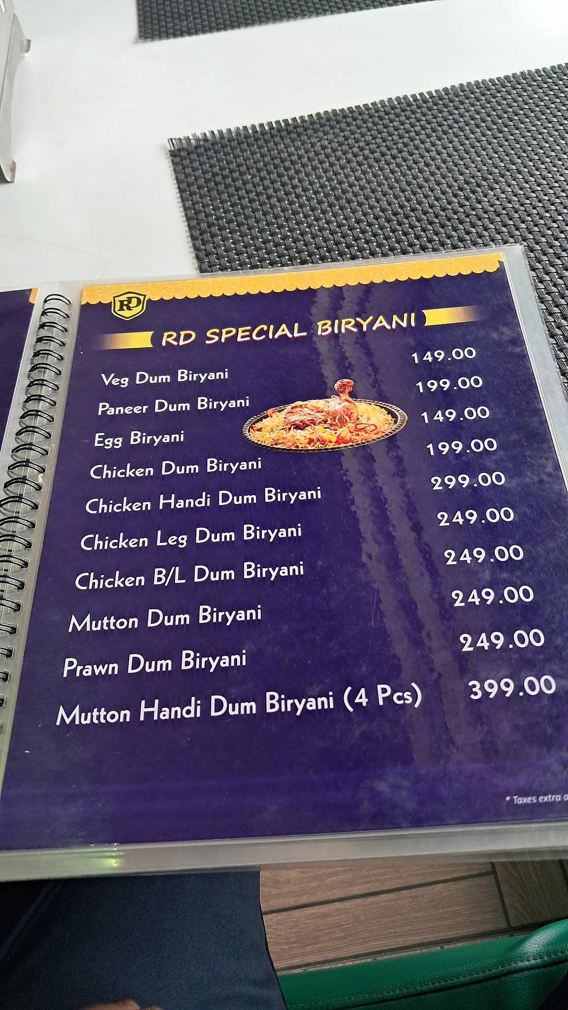RAJDARBAR Restaurant menu