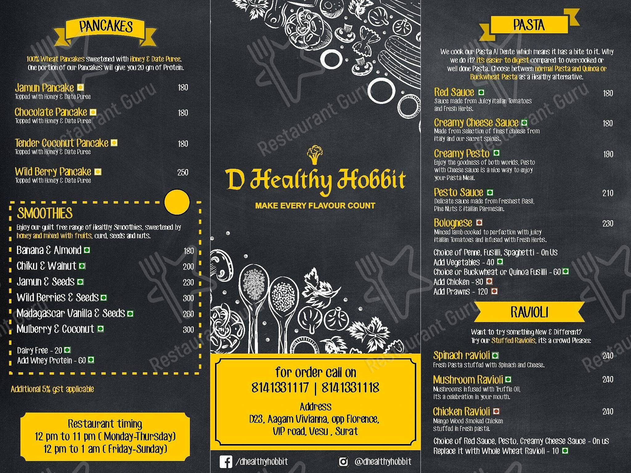 D Healthy Hobbit menu