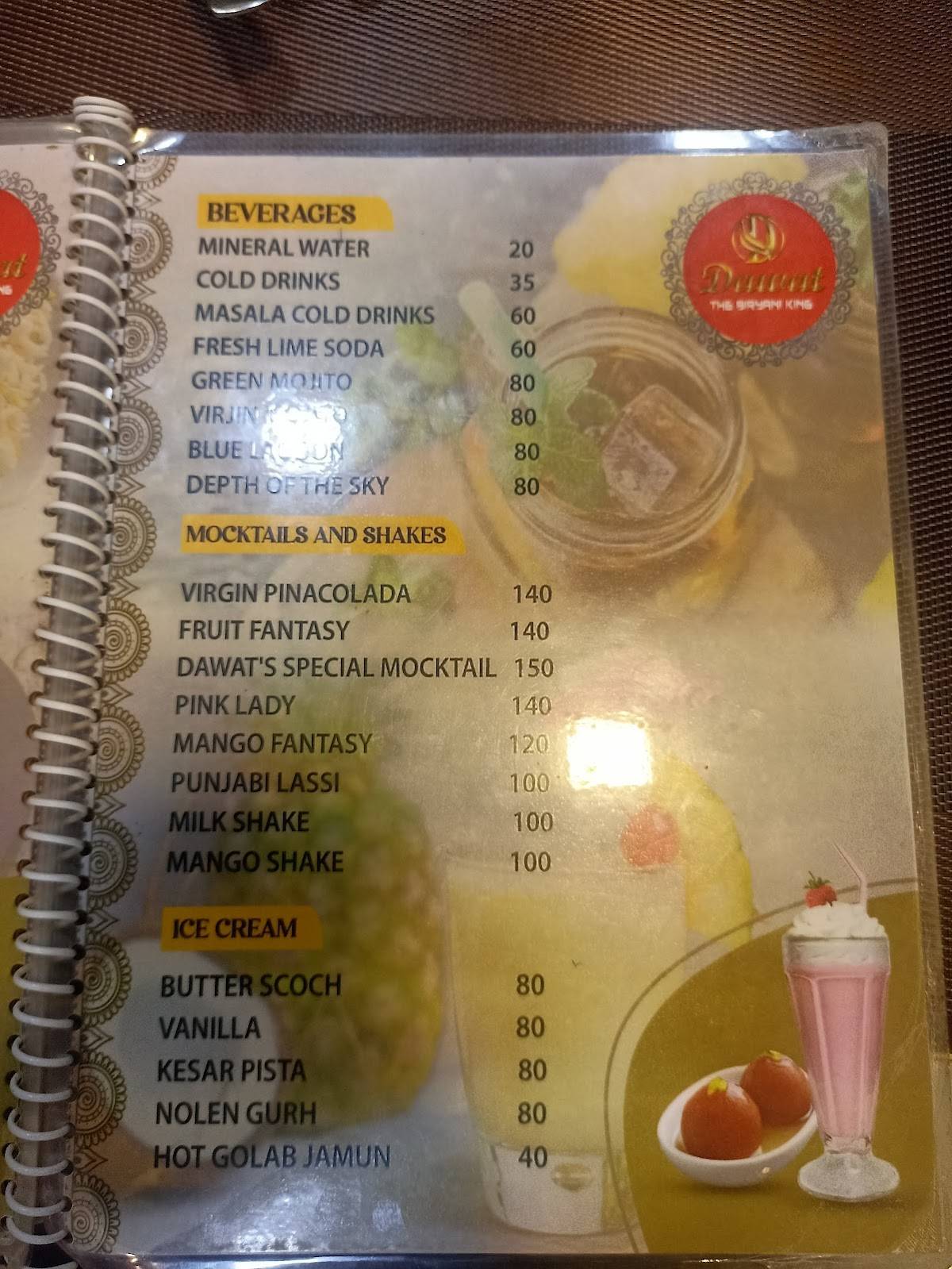 DAWAT - THE BIRYANI KING menu