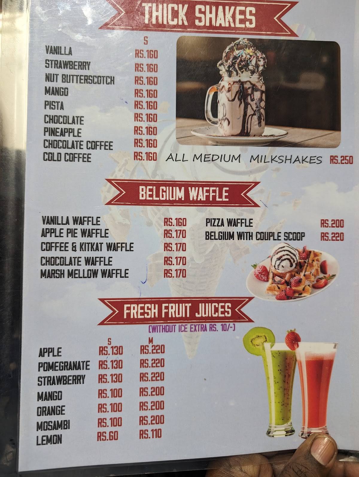 DESSERT ZONE menu
