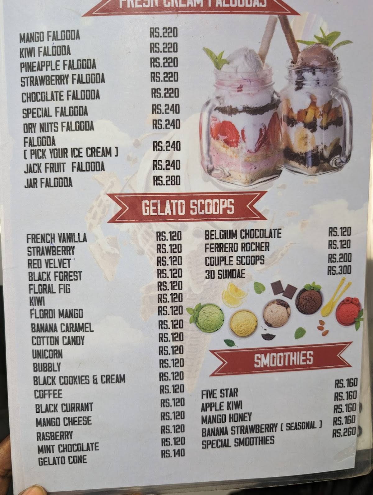 DESSERT ZONE menu