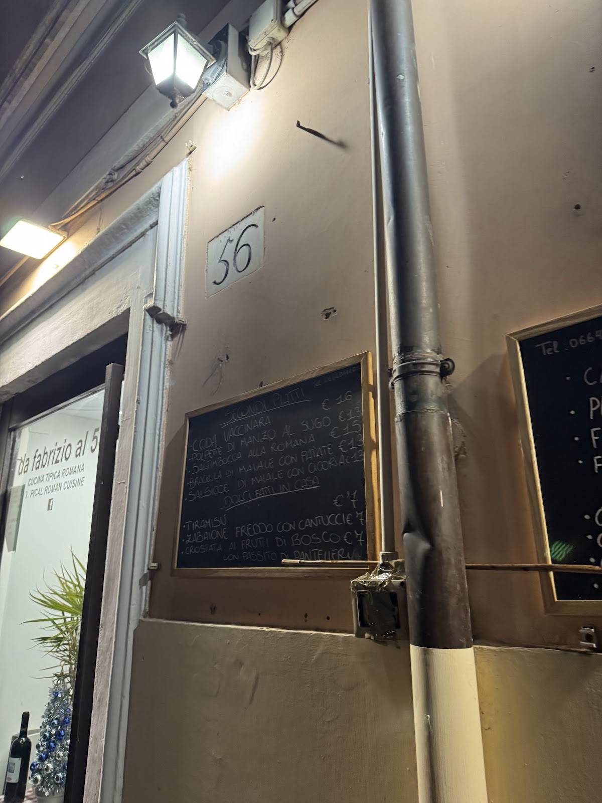 Menu di Da Fabrizio al 56 