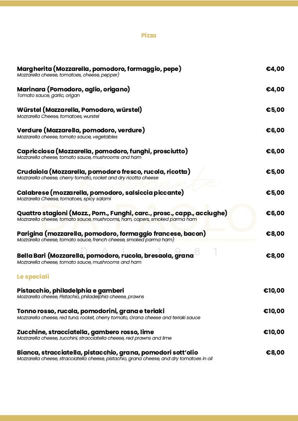 Menu di Da Paolo 
