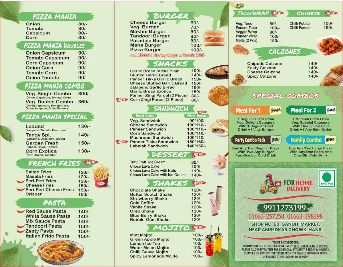 Da Pizza Hub menu