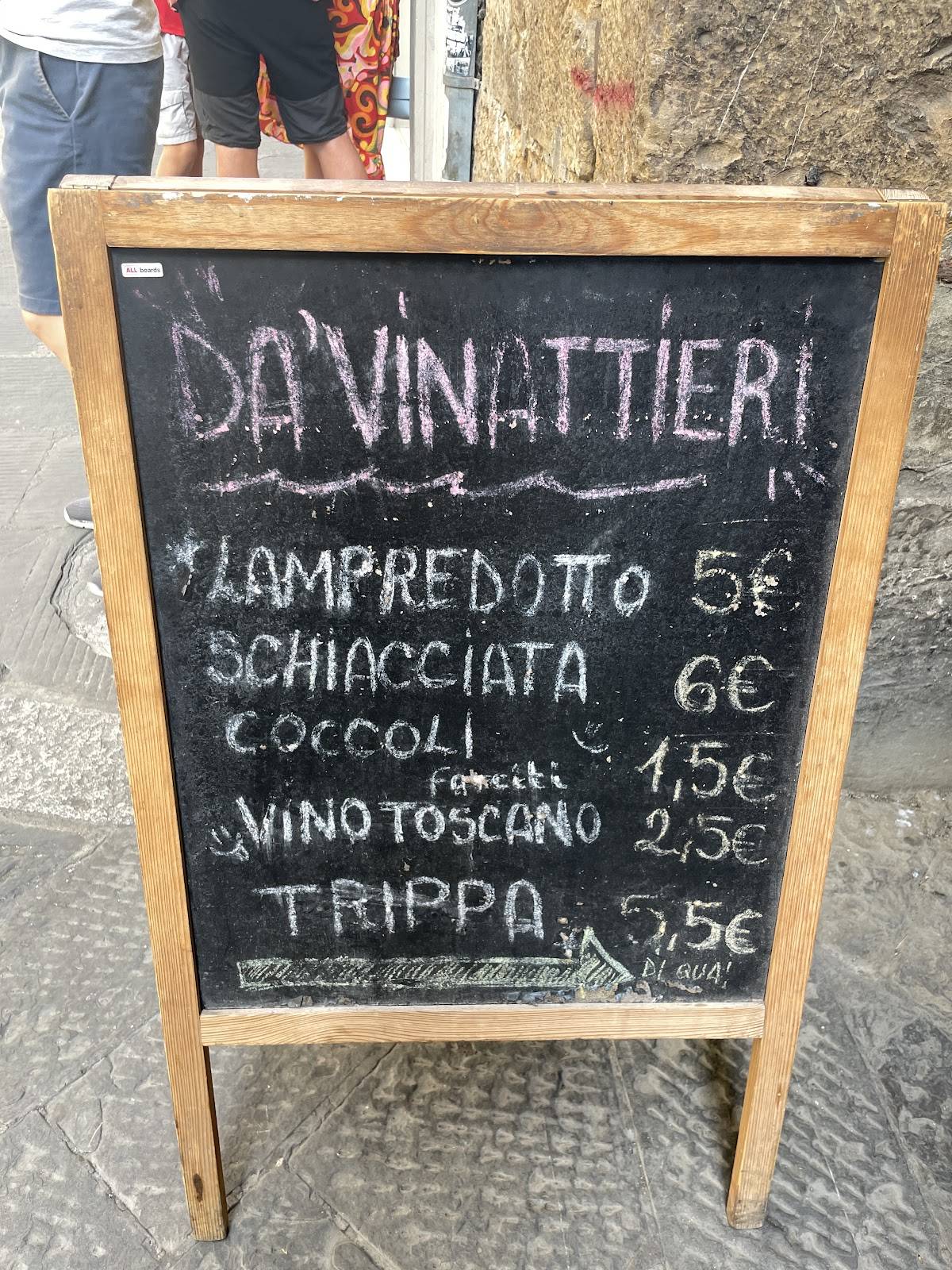 Menu di Da' Vinattieri 