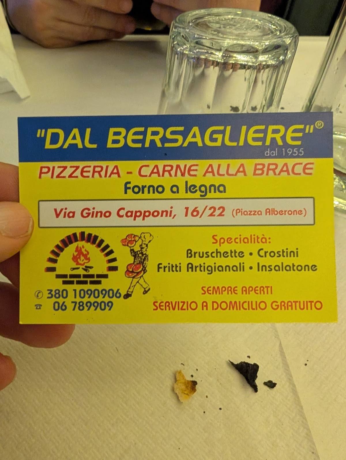 Menu di Dal Bersagliere pizzeria e bisteccheria 