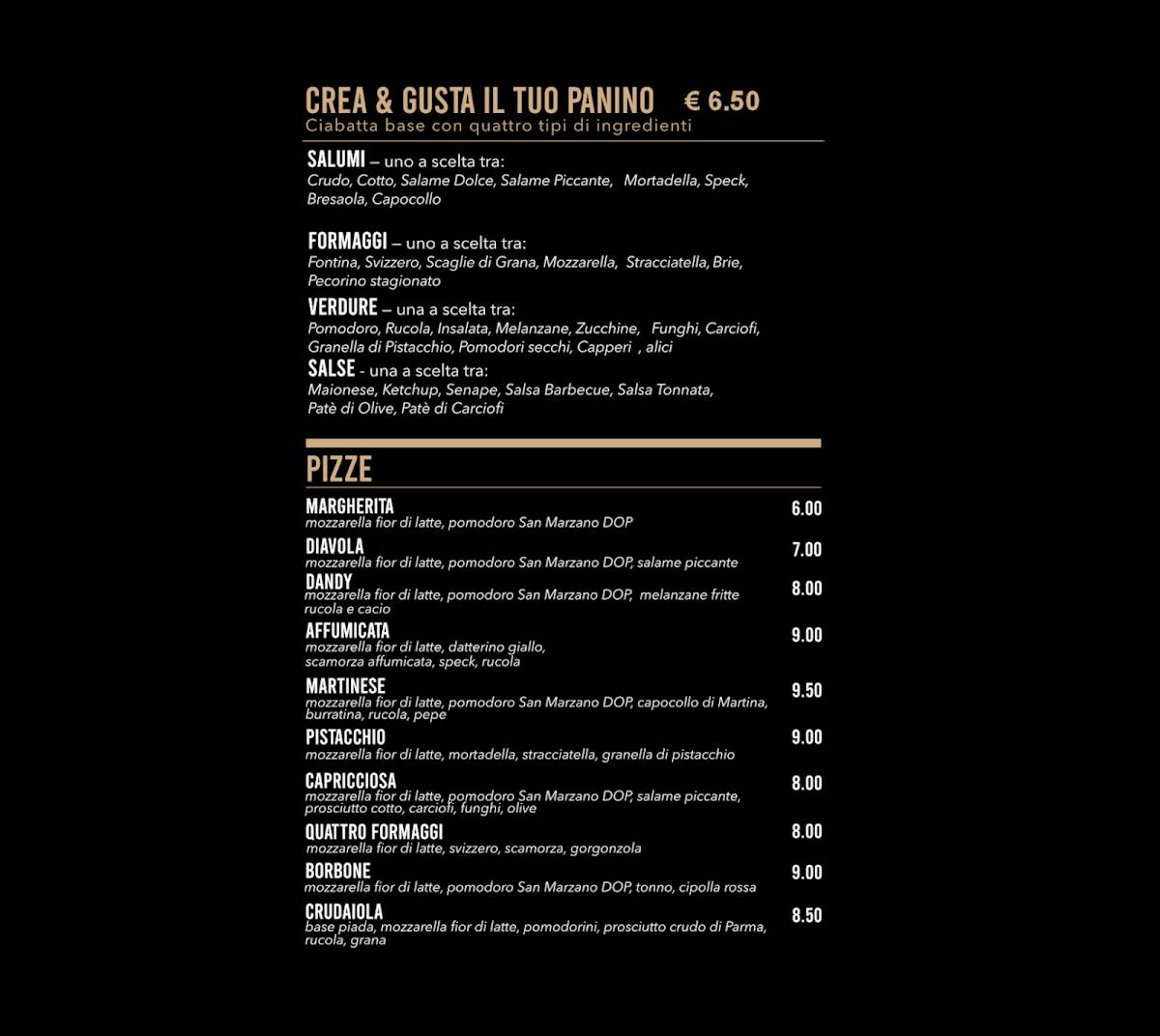 Menu di Dandy Bistrot 