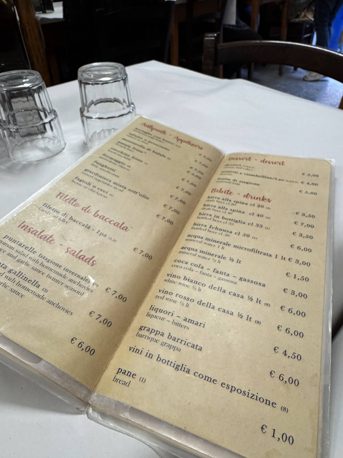 Menu di Dar Filettaro a Santa Barbara 