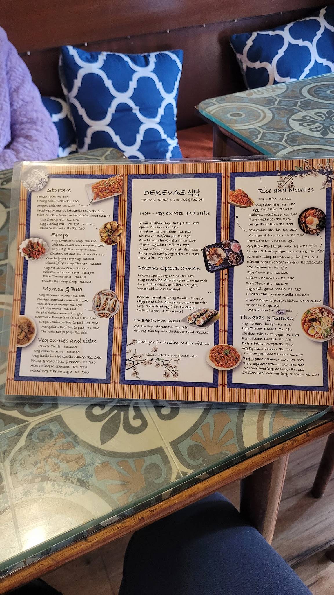 Dekevas Restaurant menu