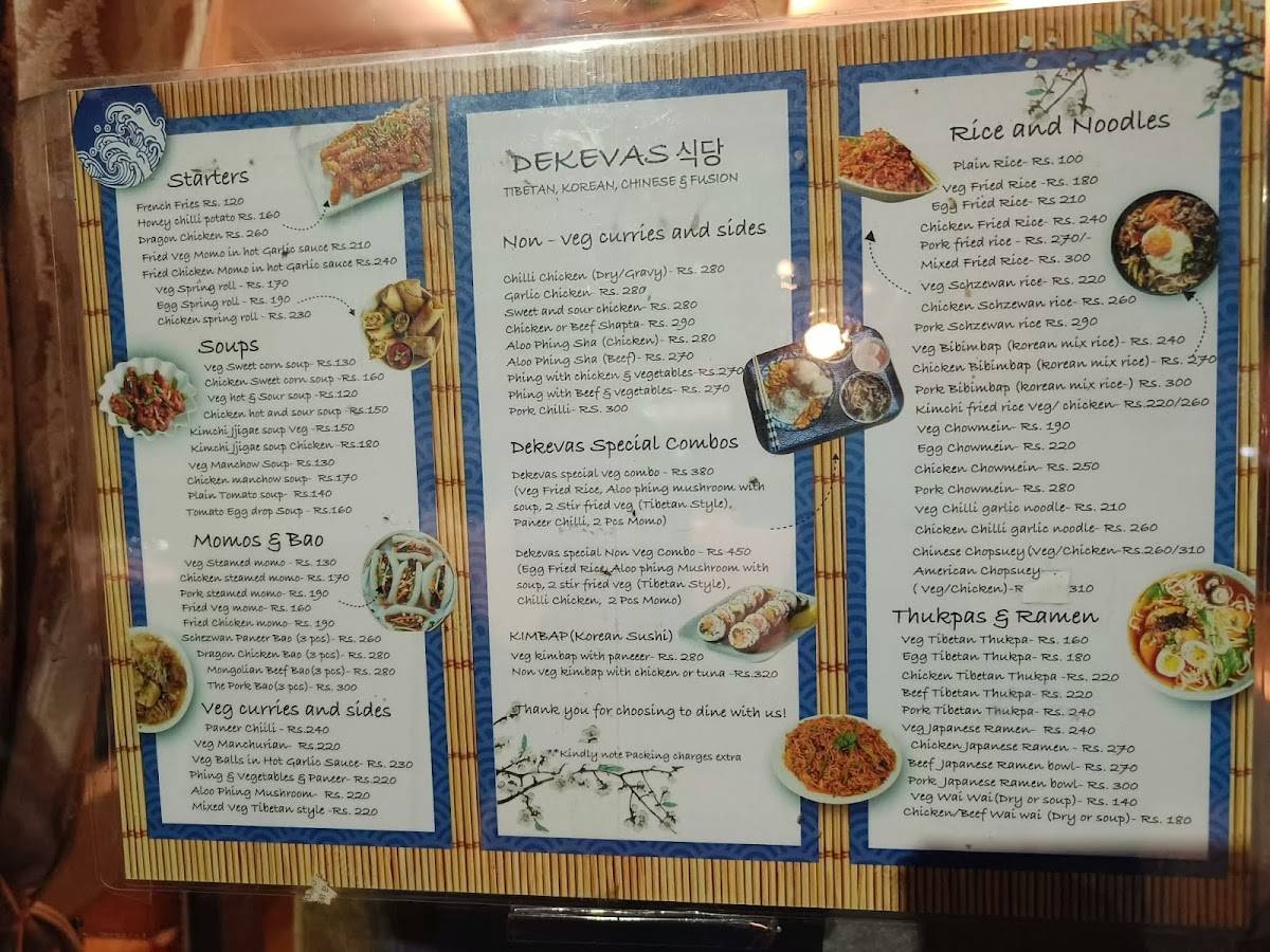 Dekevas Restaurant menu
