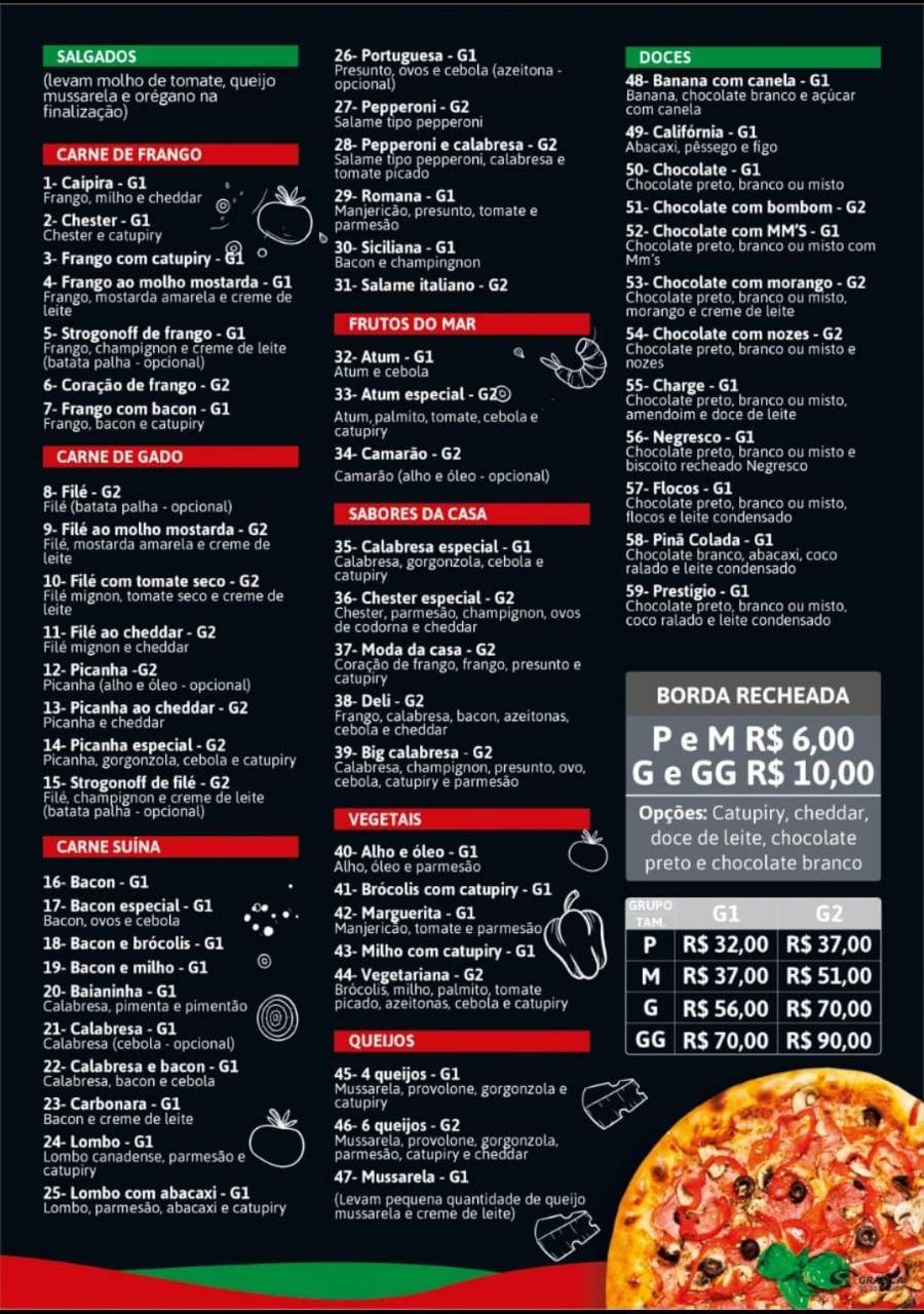 Deli Pizzas cardápio