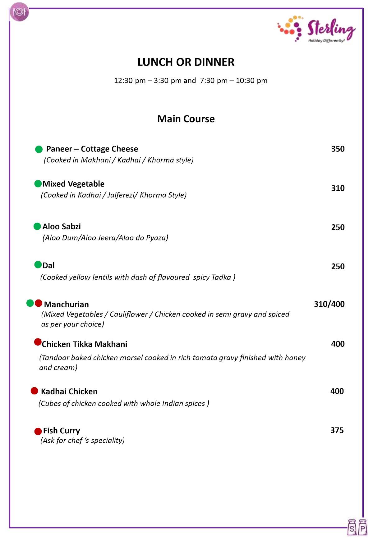 Delicaci menu