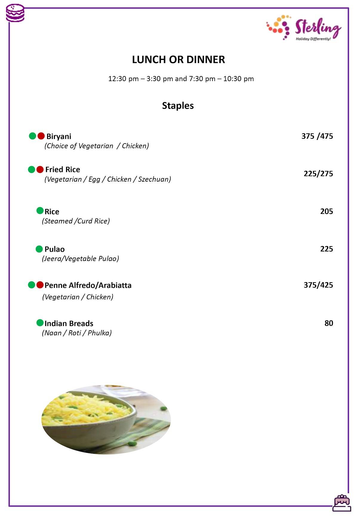 Delicaci menu