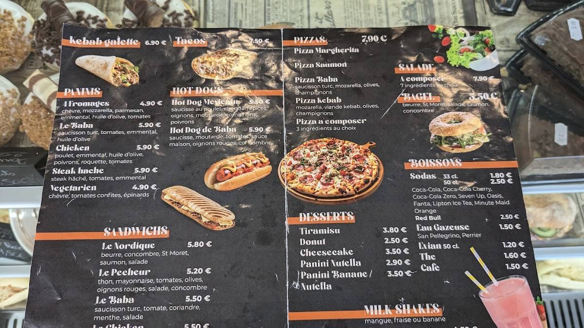 Menu de Délices de Baba