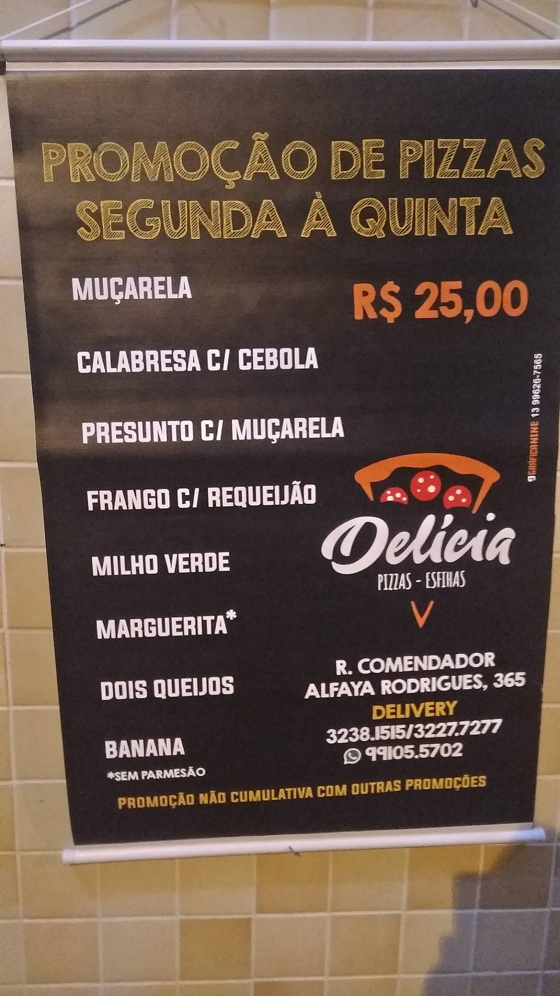 Delícia Disk Pizza cardápio