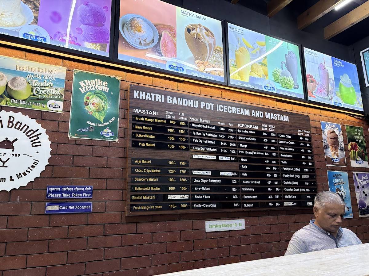 Khatri Bandhu Pot Ice-Cream and Mastani menu