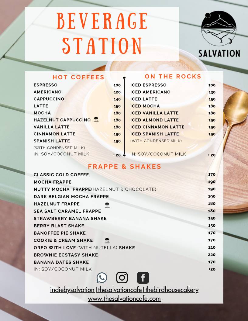 Indie by Salvation menu