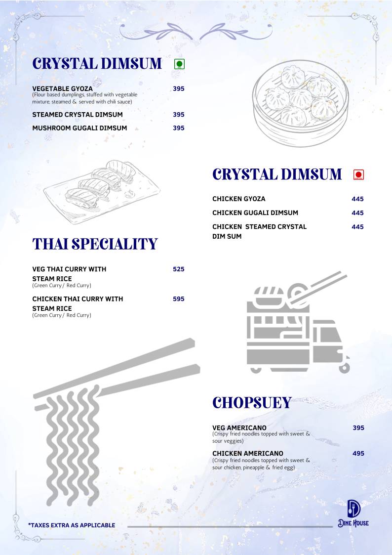 Dine House menu